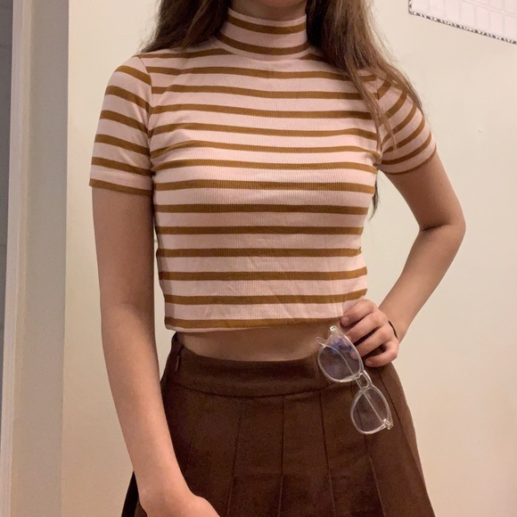 Koaj Pink and Brown Striped Turtleneck Top - Picture 5 of 7